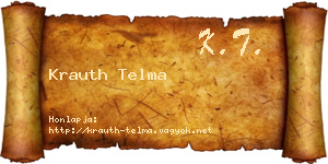 Krauth Telma névjegykártya